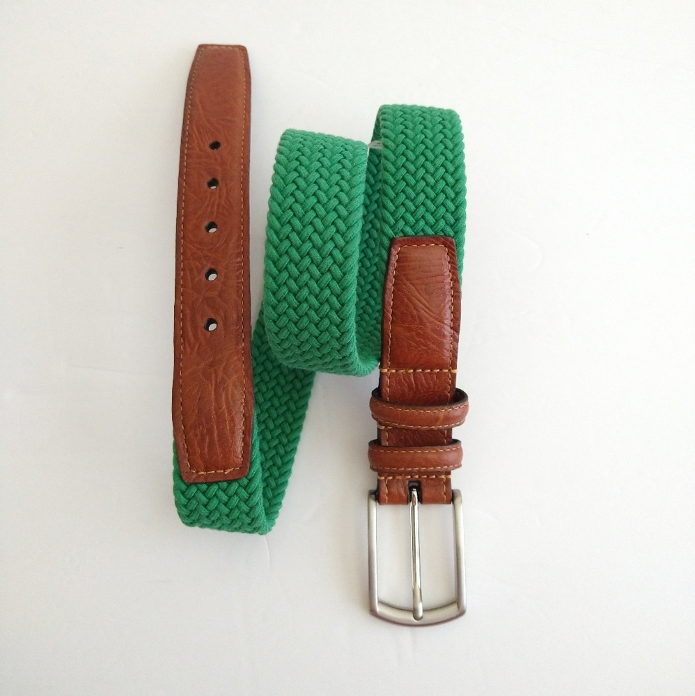 Torino Leather Green Size 34 Braided Belt